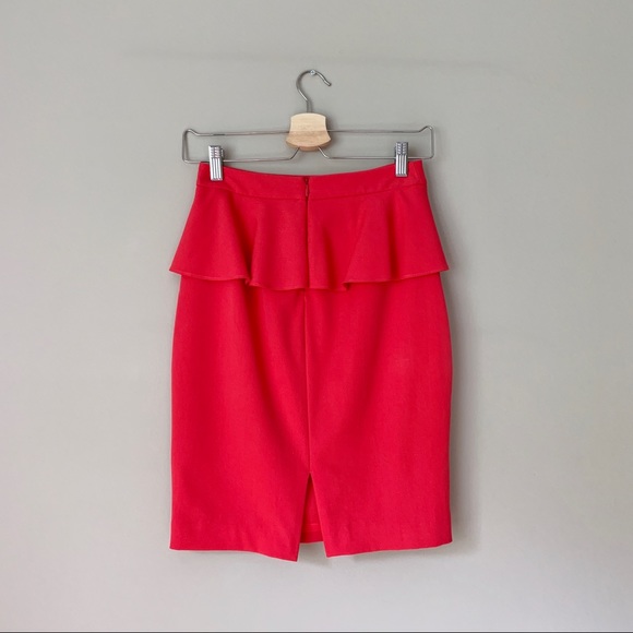 {Express} Red Peplum Skirt - Picture 3 of 4